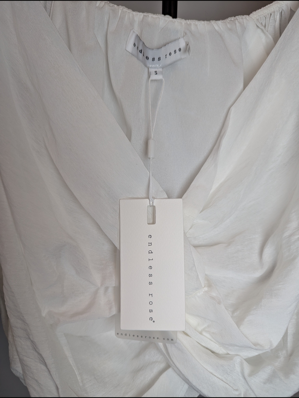Endless Rose Women Size S Twist Front Blouse Balloon Whimsical Cottagecore - Picture 8 of 15